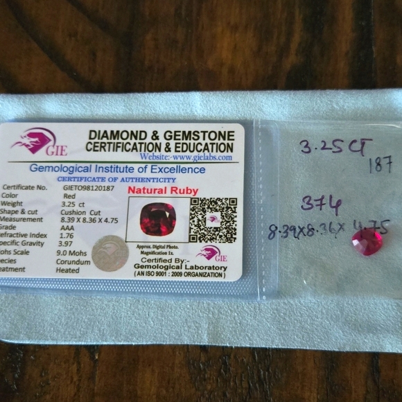 "Natural 3.25ct Red Ruby" - Picture 2 of 4